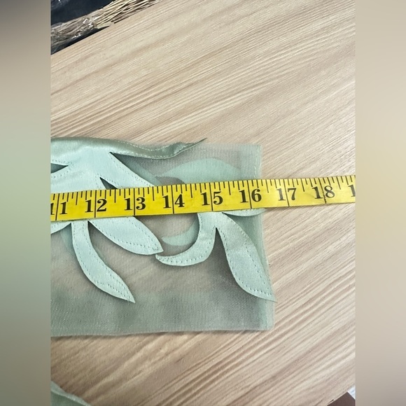 NWT TS Couture Off The Shoulder Pleated Wedding Sheath Dress Sage Green Small - Picture 12 of 12